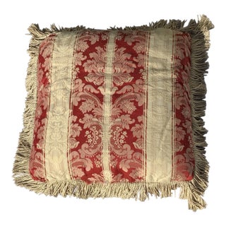 Italianate Scrolled Square Silk Pillow For Sale