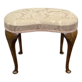 English Chippendale Dressing Stool in Beech, 1950s For Sale