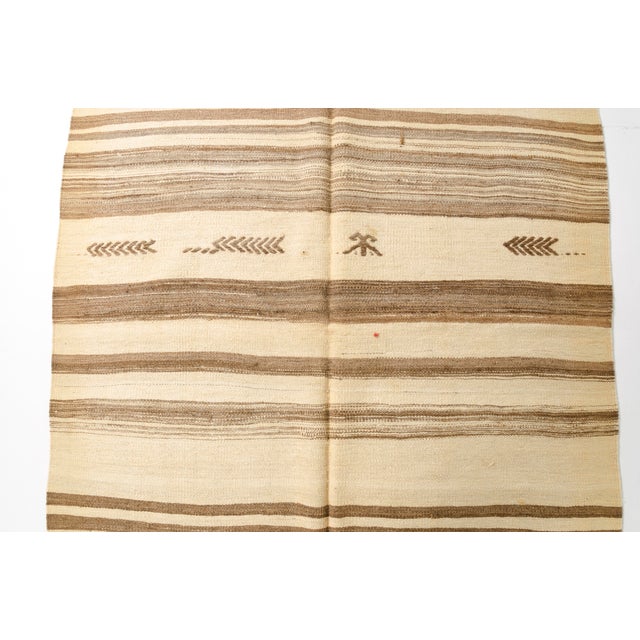 Vintage Neutral Striped Kilim For Sale - Image 6 of 10