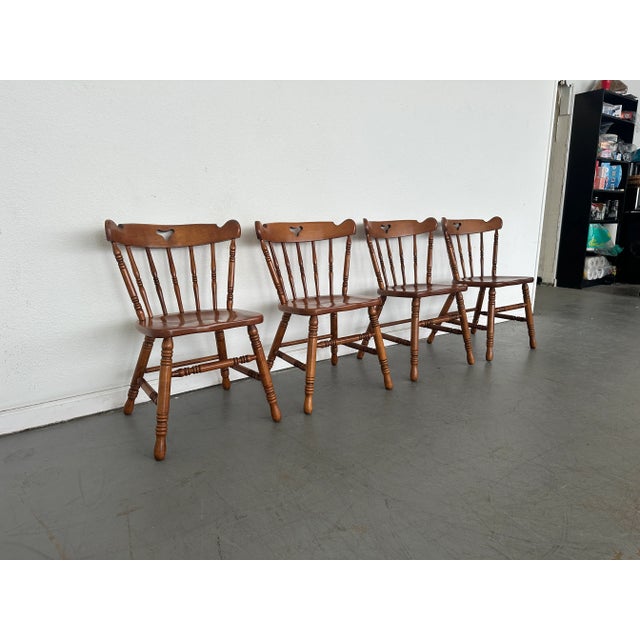 Vintage Tell City Andover Maple Spindle Back Chairs- Set of 2 For Sale In Austin - Image 6 of 11