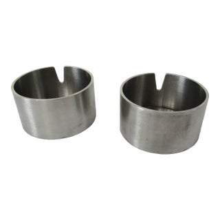 Arne Jacobsen Stelton Styled Stainless Ashtrays For Sale
