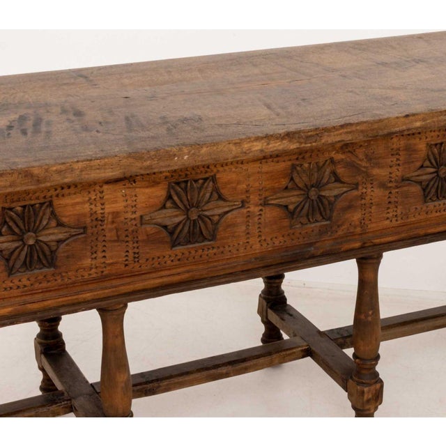 Spanish Baroque-Style Walnut Console Table For Sale - Image 11 of 11