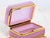 An antique French opaline glass casket box in a striking pale pink color. The polished glass is mounted with finely...