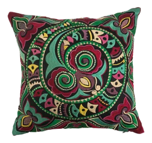 Silk Embroidered Dragon Asian Pillow