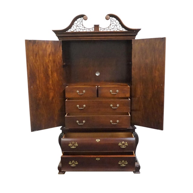 Century Furniture Flame Mahogany Traditional Style 47" Bombay Clothing Armoire / Media Cabinet For Sale In Kansas City - Image 6 of 12