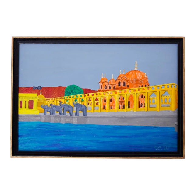 India Painting of a Hindu Temple For Sale