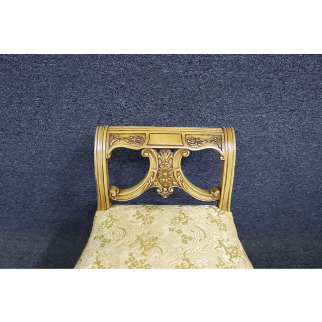 Italian Style Giltwood Vanity Bench With Carved Details For Sale - Image 10 of 11