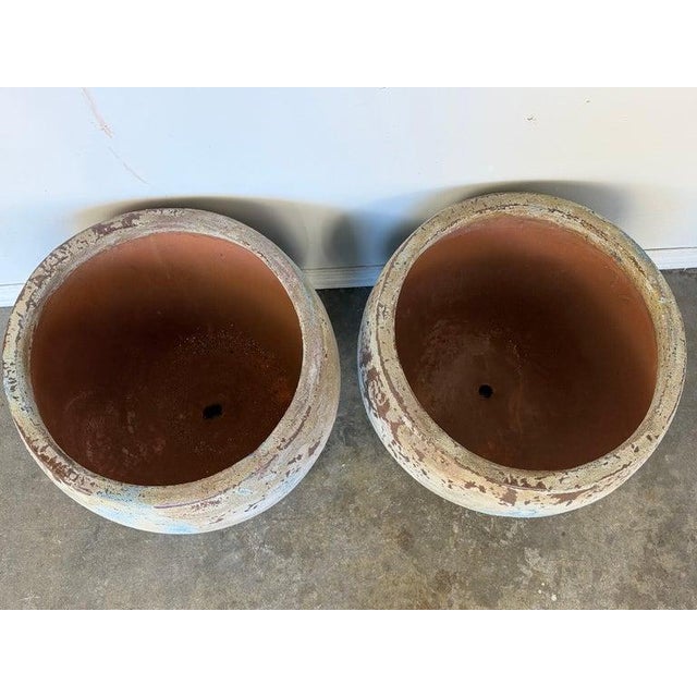 Pair of Monumental Low Bowl Terra Cotta Planters For Sale - Image 12 of 12