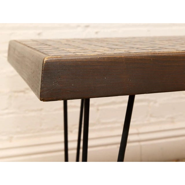 Vintage Mid-Century Modern Mosaic Tile Coffee Table With Hairpin Legs For Sale - Image 4 of 10