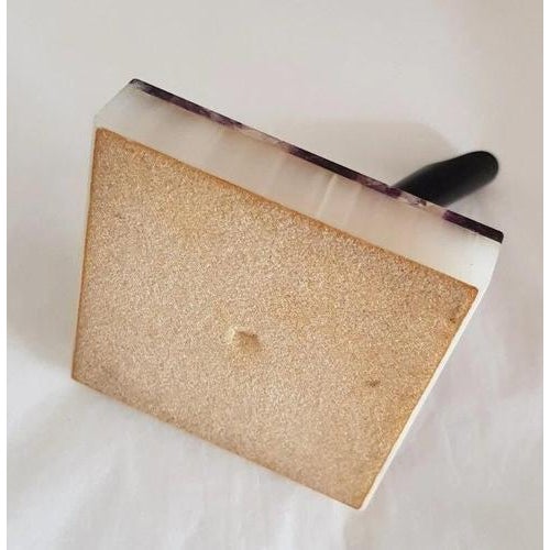 1970s Vintage British Blue John & Onyx Pen Stand and Paperweight, 1970s For Sale - Image 5 of 12
