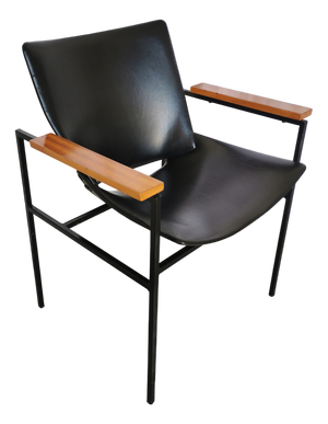 Vintage Lounge Chair in Black Skai Leather by Niko Kralj, 1970s