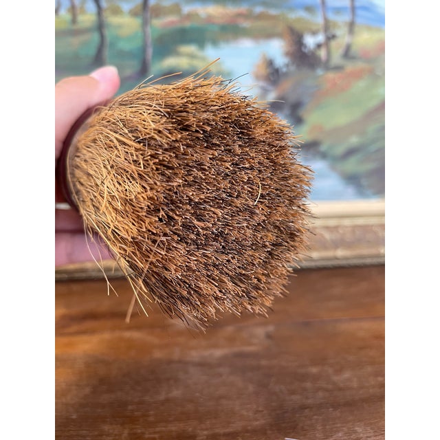 Brown Handcrafted Whisk Broom With Turned Wood Handle and Natural Bristles For Sale - Image 8 of 9