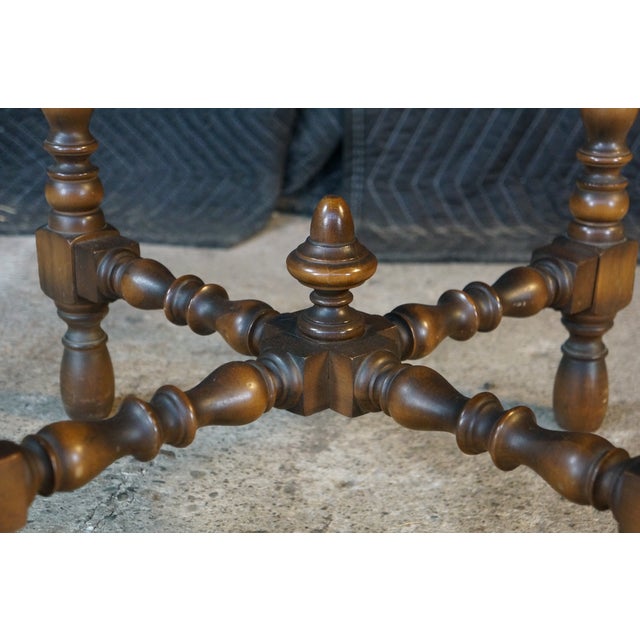 Antique Jacobean Style Walnut Burl Octagonal Parlor Side Accent Table For Sale - Image 11 of 15