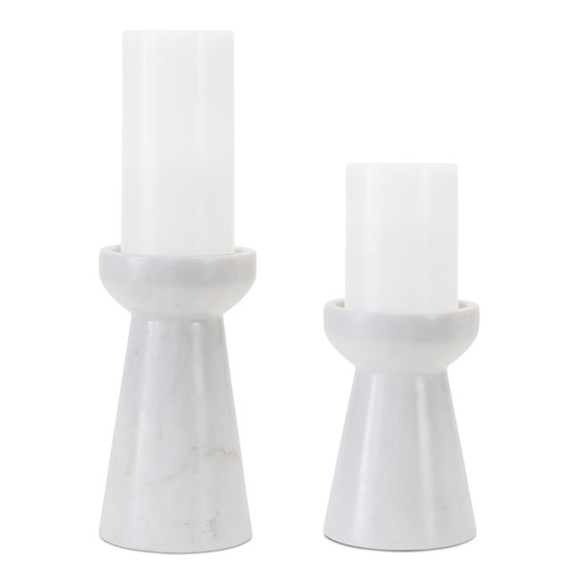 Modern Modern Marble Candle Holder (Set of 2) For Sale - Image 3 of 6