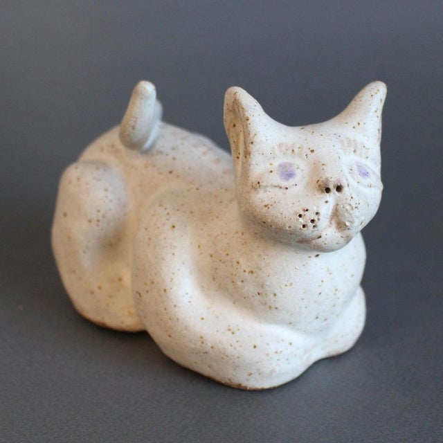 Vintage Italian Ceramic Loafing Cat by Bruno Gambone, 1980s For Sale - Image 15 of 15