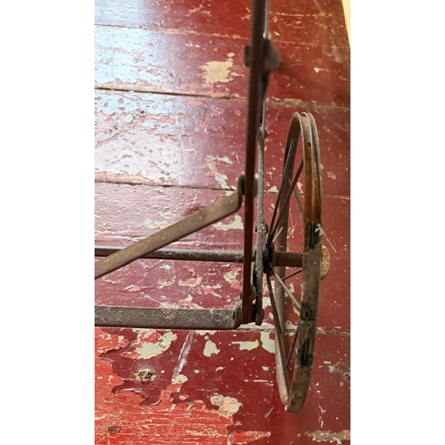 Antique Wood and Metal Industrial Rolling Tea or Bar Cart - Hotel Trolley For Sale - Image 10 of 11