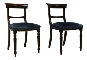 Set of Vintage Victorian Dark Walnut Chairs