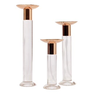 Large Vintage Italian Candlesticks, 1980s, Set of 3 For Sale