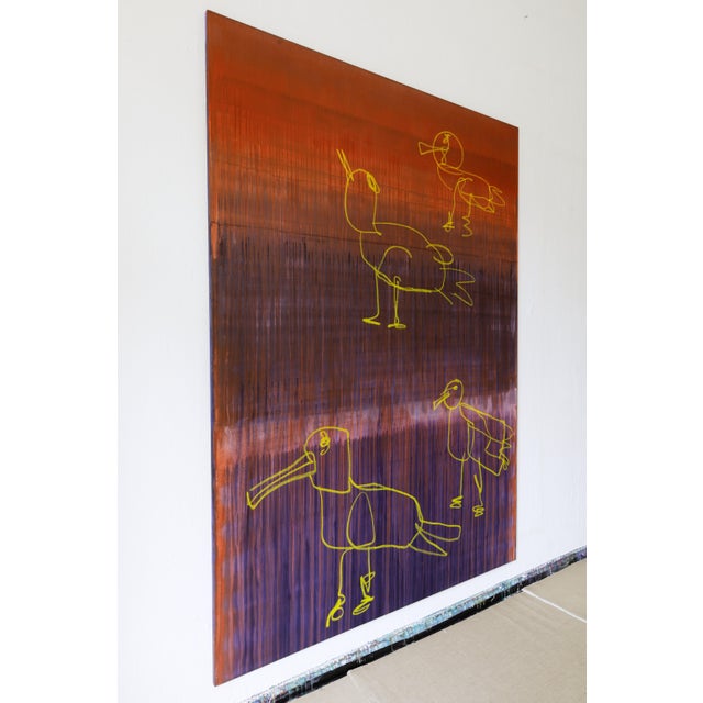 Based on a sketch from birds on beach rocks at the coast of Formentera. This is part of his ongoing practice, where he...