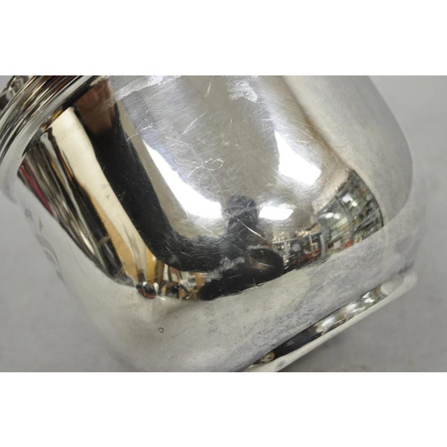 Vintage Art Deco Silver Plated Reticulating Hinge Bar Ice Bucket W/ "S" Monogram For Sale - Image 11 of 16