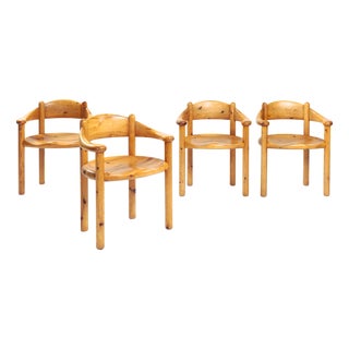 Pine Carver Dining Room Chairs by Rainer Daumiller for Hirtshals Sawmill, 1970s, Set of 4 For Sale