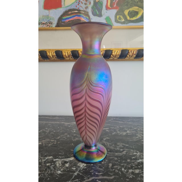 An extraordinary and museum-quality Art Nouveau vase by Johann Loetz Witwe, the legendary Bohemian glassworks whose...