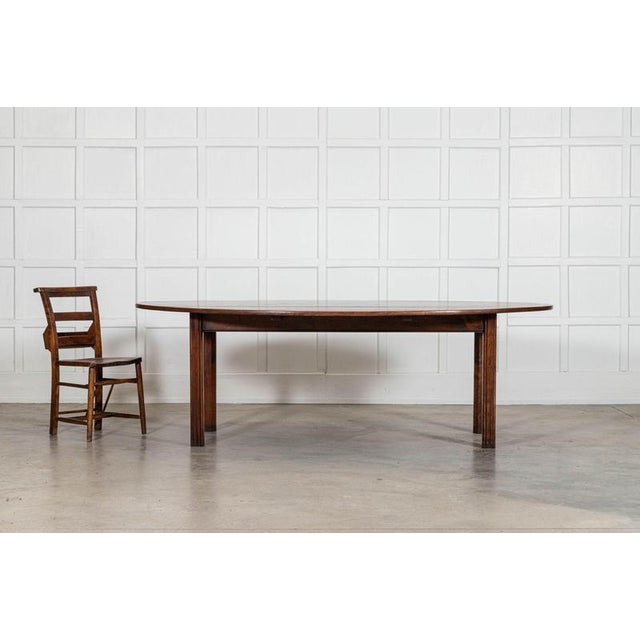 Large English Oval Cherrywood Dining Table, 1890s For Sale - Image 4 of 15