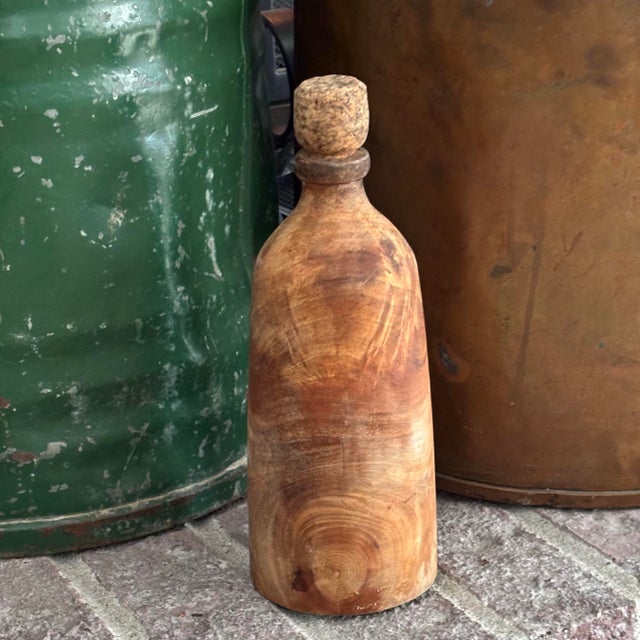 2010s Handcrafted Wood Mantel Accents 3pc Tray Bowl Bottle For Sale - Image 5 of 12