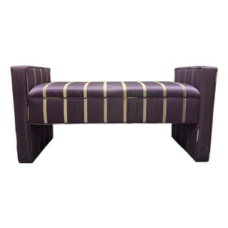 1930s Art Deco Fully Upholstered Bench For Sale