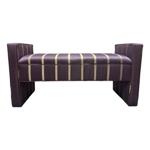 1930s Art Deco Fully Upholstered Bench For Sale