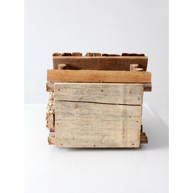 Vintage Wood Folk Art Log Cabin Sculpture For Sale - Image 10 of 11