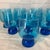 These are vintage Anchor Hocking Tivoli footed stackable tumblers in laser blue.