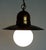 Metal Antique Brass and Glass Pendant Lamp, 1950s For Sale - Image 7 of 9