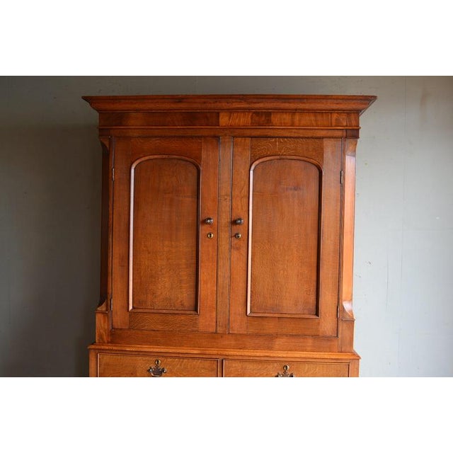 Antique English Oak Cabinet, 19th Century For Sale - Image 3 of 10