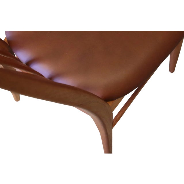 Wood Eva Chair in Solid Teak with Upholstery in Leather by Niels Kofoed For Sale - Image 7 of 12