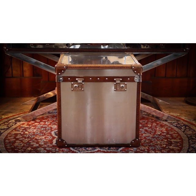White Star Trunk in Steel and Leather by Timothy Oulton, 2010s For Sale - Image 10 of 18