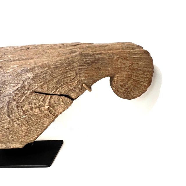 Brown Wood Tribal Slit Drum Sculptural Accent Piece For Sale - Image 8 of 18