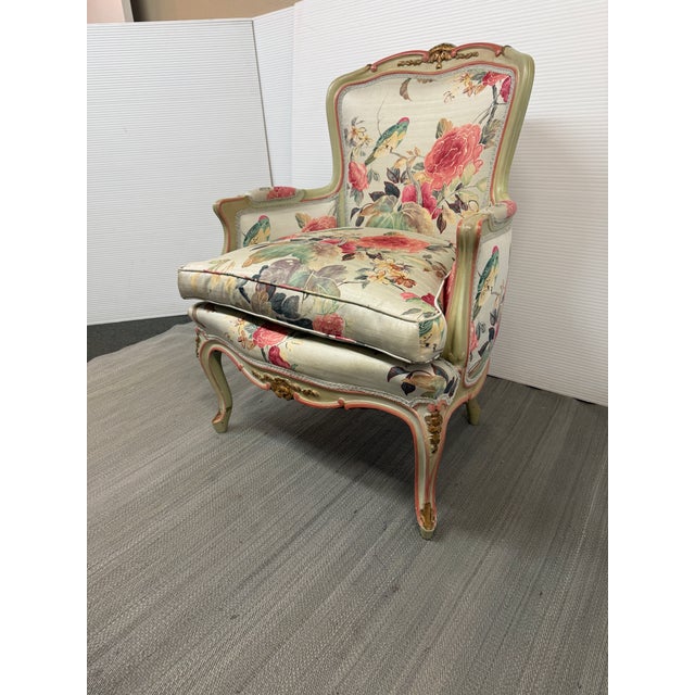 French French Louis XV Bergere Chair, Gilded For Sale - Image 3 of 12