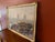 Beautiful framed oil painting on canvas. Has a cool London, England cityscape scene showing the Thames river, a vendor...