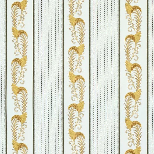 Sample - Schumacher Aleksy Stripe Fabric in Neutral For Sale