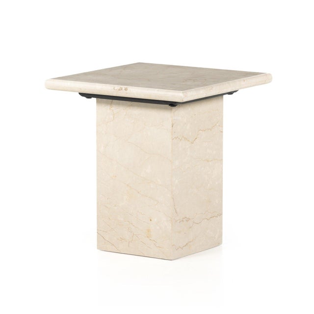 2020s Four Hands Arum End Table - Cream Marble For Sale - Image 5 of 12