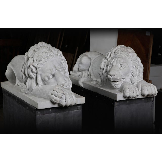 Danilo Cervietti after Canova, Lions, Late 20th Century, Marble, Set of 2 For Sale - Image 10 of 13