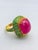 Bochic “Orient” Natural Emerald & Ruby Ring Set In 18K Yellow Solid Gold For Sale - Image 11 of 12