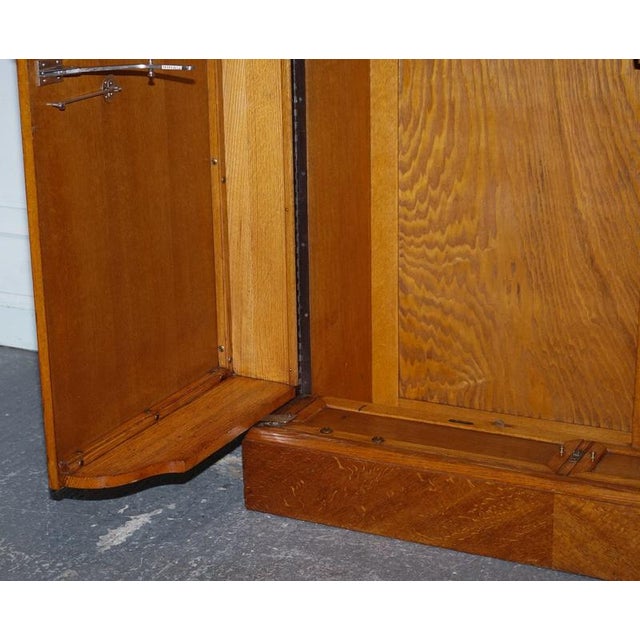 Vintage Art Deco Wardrobe in Oak, 1930s For Sale - Image 10 of 18