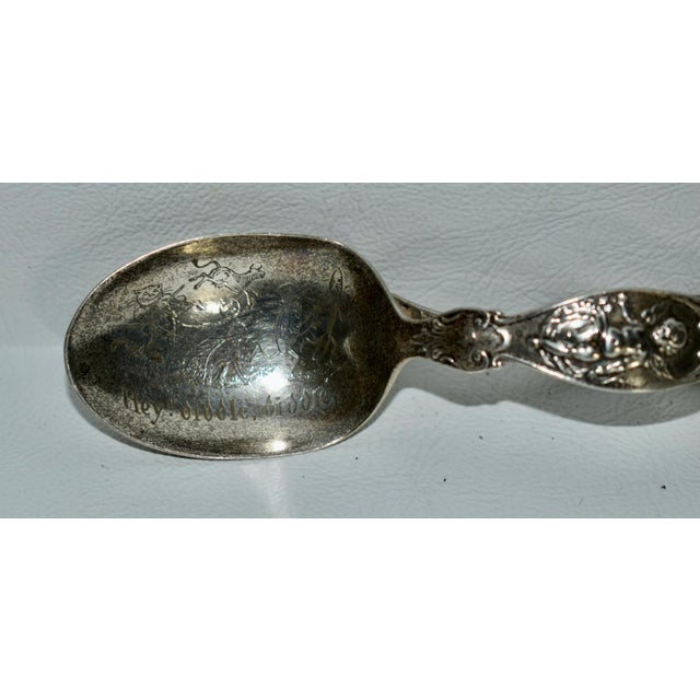 Children's Antique Sterling Decorative Nursery Rhyme Collectors Baby Spoon For Sale - Image 3 of 13