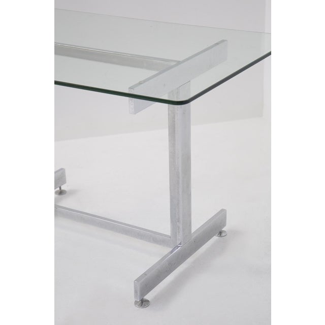 Steel and Glass Desk by Vittorio Introini and L.Caccia Dominioni from Vips Hotel, 1960 For Sale - Image 6 of 11