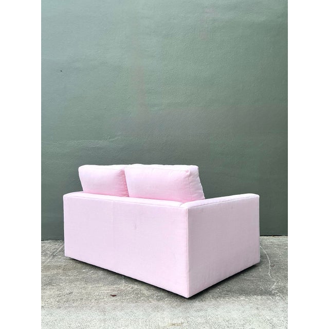 Vintage Cr Laine Loveseat in Romo “Linea Rosewater” With Samuel and Sons Trim For Sale In West Palm - Image 6 of 12