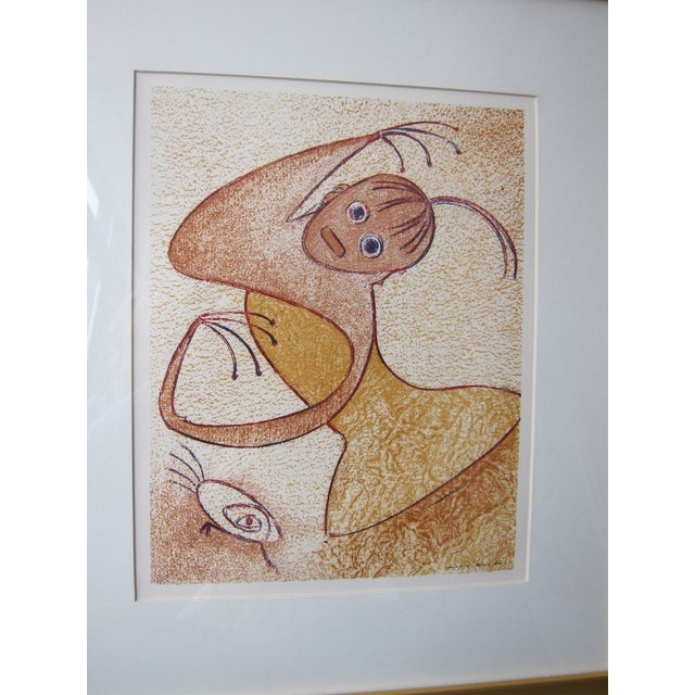 Modern Max Ernst Hommage San Lazzaro Lithograph 1975 Framed For Sale - Image 3 of 3