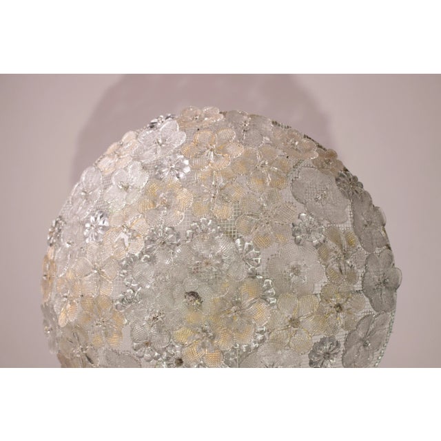 Large Mid-Century Gold Flower Glass Ceiling Light 1960s by Barovier E Toso For Sale - Image 9 of 12