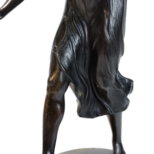 Antique C. Rochlitz "Tänzerin" (Dancer) Bronze Sculpture, Circa 1920 For Sale - Image 12 of 14